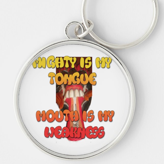 Silly Face: Tongue-Out Expression Humor Keychain (Front)