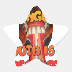 Silly Face: Tongue-Out Expression Humor Star Sticker