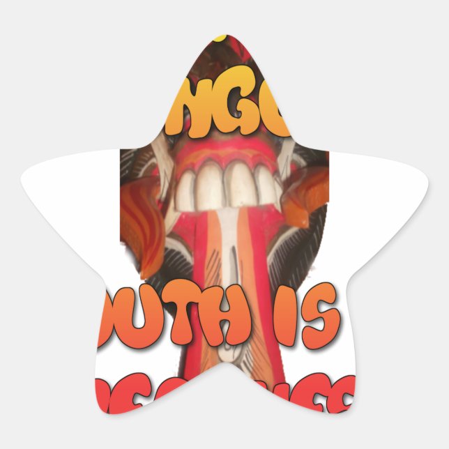 Silly Face: Tongue-Out Expression Humor Star Sticker (Front)