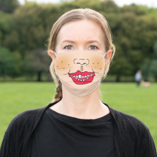 Silly Face with Freckles Adult Cloth Face Mask