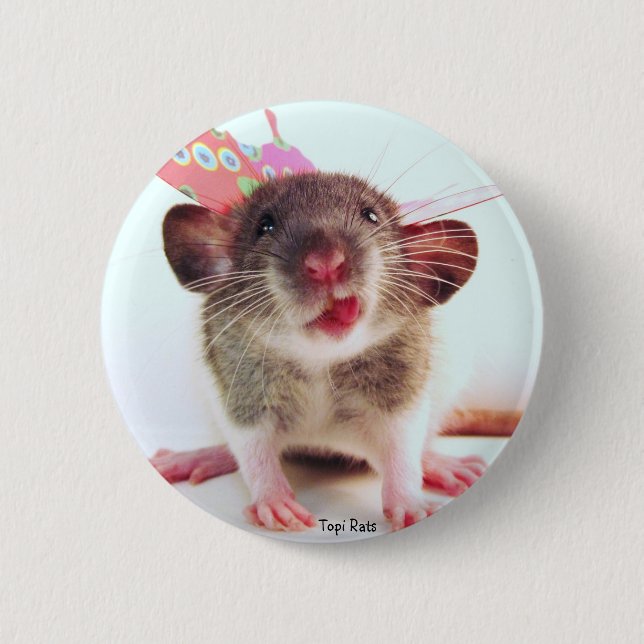 Silly Flutterby Rat Button (Front)