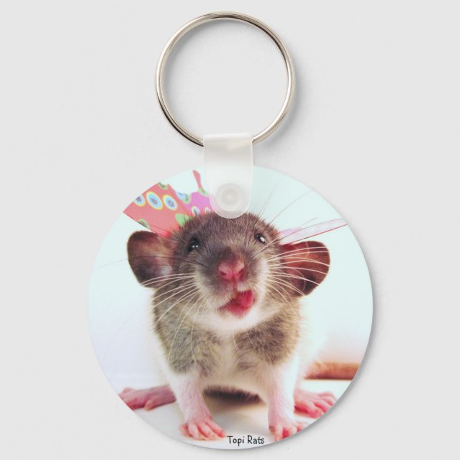 Silly Flutterby Rat Keychain (Front)