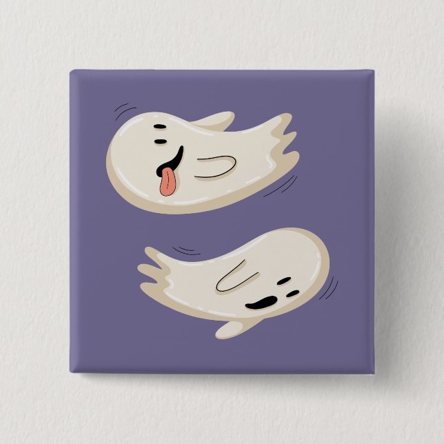 Silly Flying Ghosts Button (Front)