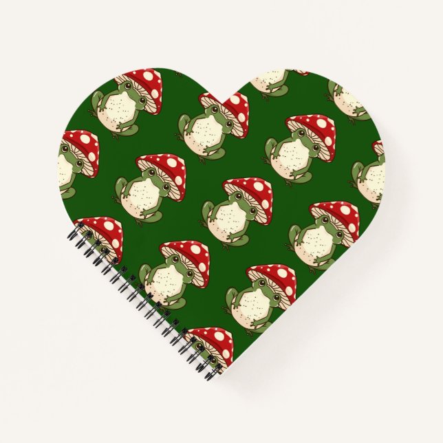 Silly frog fly agaric mushroom notebook (Front)