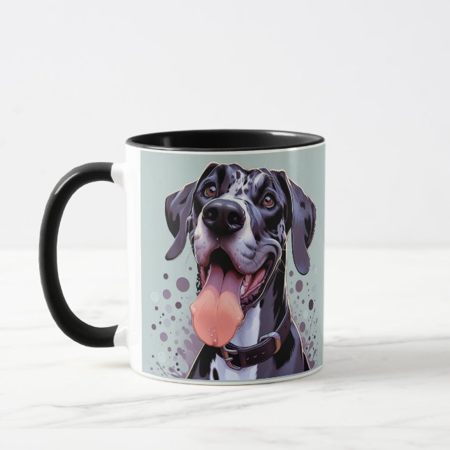 Silly Fun Happy Great Dane Dog Pet Animal Mug (Left)