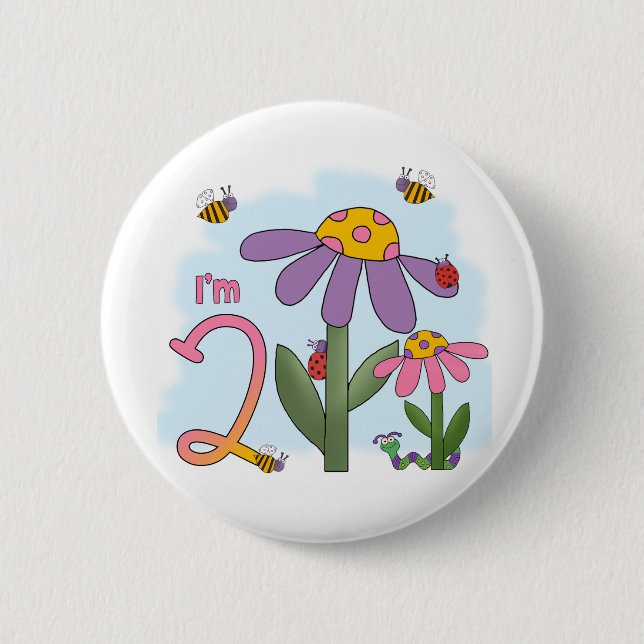 Silly Garden 2nd Birthday Button (Front)