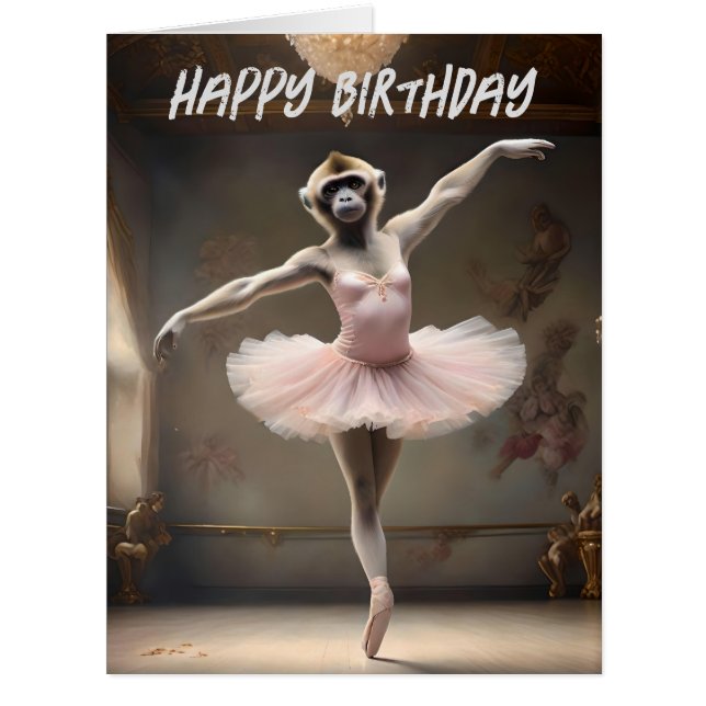Silly Gibbon Ballerina Doing A Pirouette, (Front)
