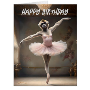 Silly Gibbon Ballerina Doing A Pirouette, Cards
