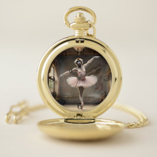Silly Gibbon Ballerina Doing A Pirouette, Pocket Watch