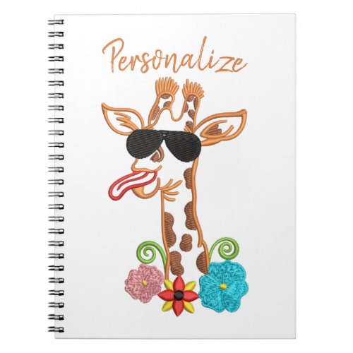 Silly Giraffe Sunglasses Funny Face Sarcastic Notebook