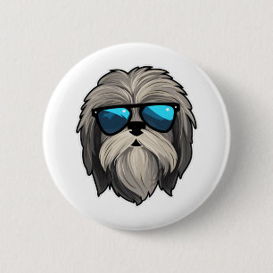 Silly Glasses Lhasa Apso Classic T-Shirt Button
