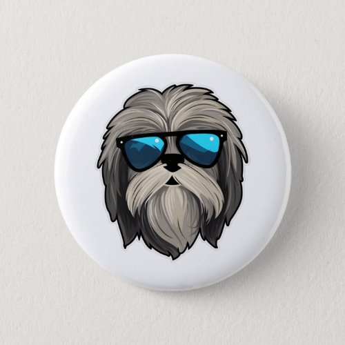 Silly Glasses Lhasa Apso Classic T_Shirt Button