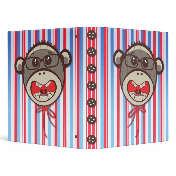 Silly Glasses Sock Monkey Binder