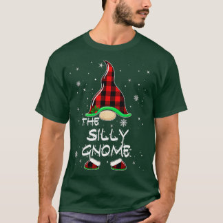 Silly Gnome Buffalo Plaid Matching Family Christma T-Shirt