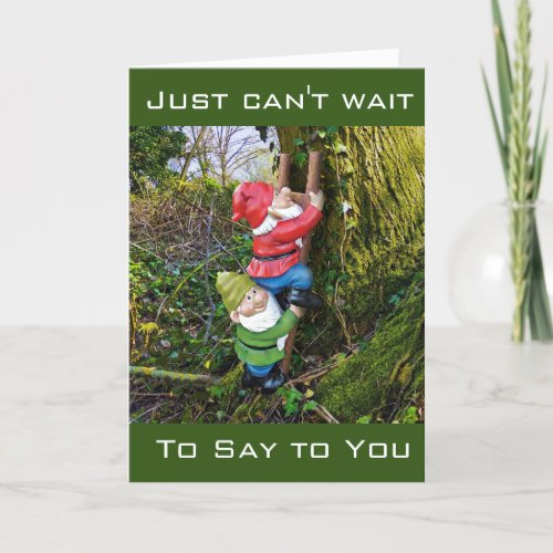 SILLY GNOME MAKES CHRISTMAS POEM HOLIDAY CARD