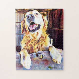 Silly Golden Retriever Photograph Jigsaw Puzzle