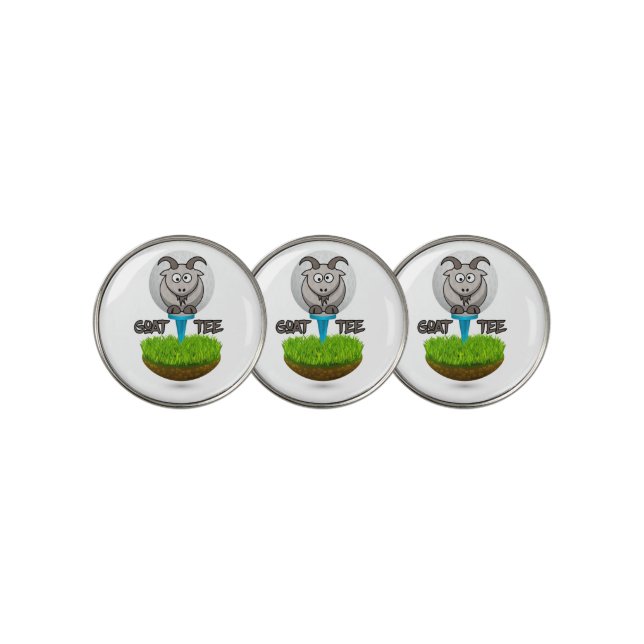 Silly Golfing Goat Tee Golf Ball Marker (3 Up)