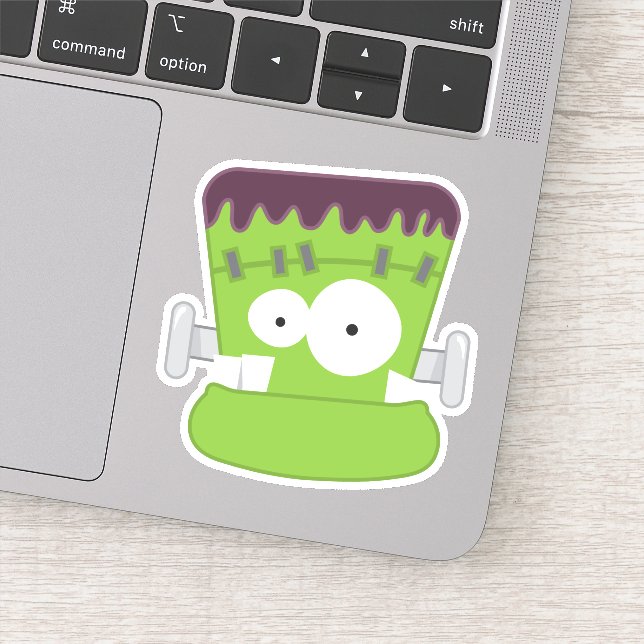 Silly Goofy Frankenstein's Monster Face Sticker (Detail)