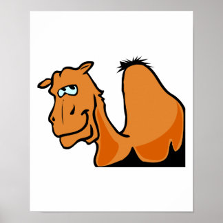 silly goofy happy camel poster