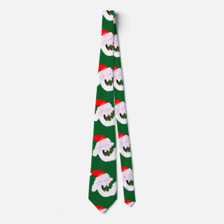 Silly goofy Santa Claus cartoon face Neck Tie