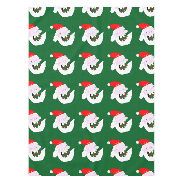 Silly goofy Santa Claus cartoon face  Tablecloth (Front)