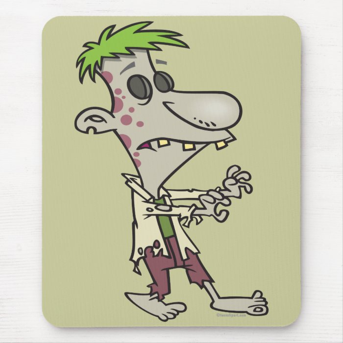 silly goofy zombie cartoon character mouse pad