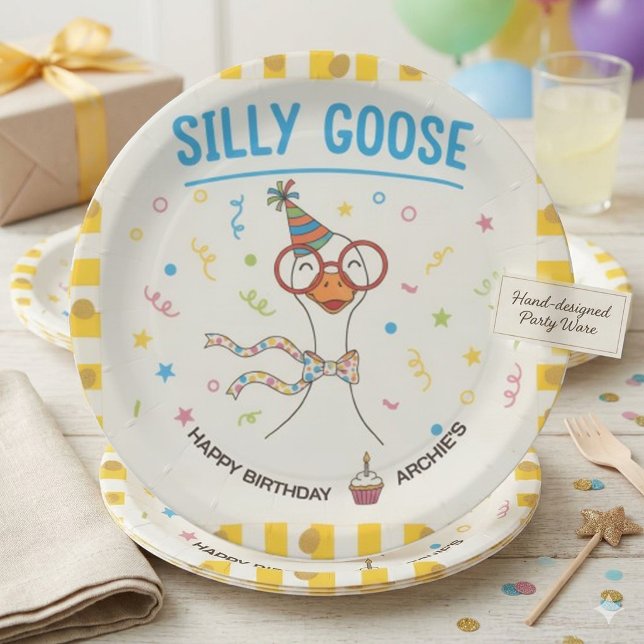 Silly Goose 1st Birthday Paper  Plates (Creator Uploaded)