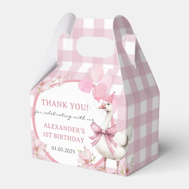 Silly Goose 1st Birthday Party  Favor Boxes (Front Side)