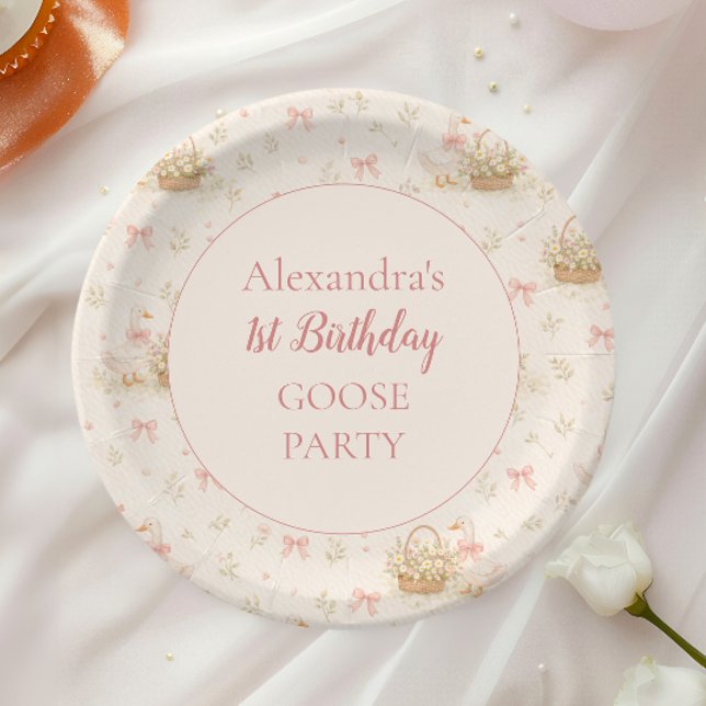 Silly Goose 1st Birthday Party Paper Plates (Creator Uploaded)