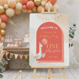 Silly Goose 1st Birthday Welcome Personalized  Foam Board