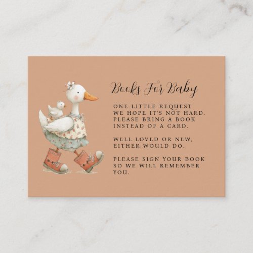 Silly Goose 2nd Baby Baby Shower Books For Baby Enclosure Card