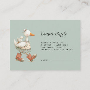 Silly Goose 2nd Baby Baby Shower Diaper Raffle Enclosure Card