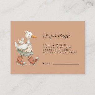 Silly Goose 2nd Baby Baby Shower Diaper Raffle Enclosure Card