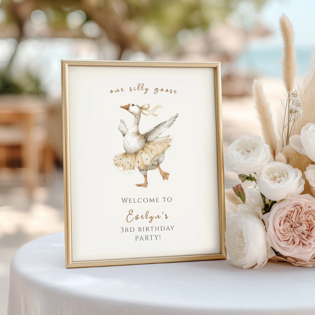 Silly Goose 3rd Birthday Watercolor Welcome Poster (Creator Uploaded)