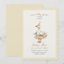 Silly Goose 3rd Birthday Yellow Watercolor