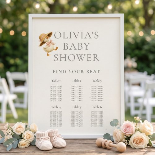 Silly Goose 6 Table Pink Seating Chart Baby Shower