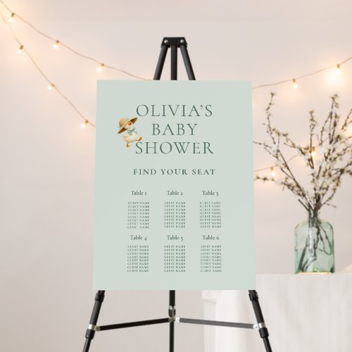 Silly Goose 6 Table Seating Chart Baby Shower Foam Board