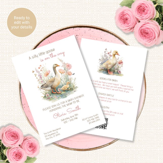 Silly Goose All in One QR Code Shower Invitation (Creator Uploaded)