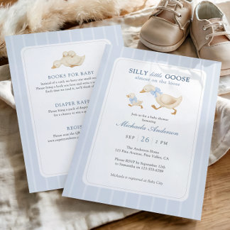 Silly Goose Almost On The Loose Baby Shower Invitation
