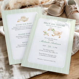 Silly Goose Almost On The Loose Baby Shower Invitation