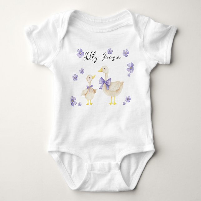 Silly Goose Baby Shower  Baby Bodysuit (Front)