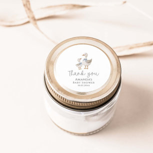 Silly Goose Baby Shower Classic Round Sticker