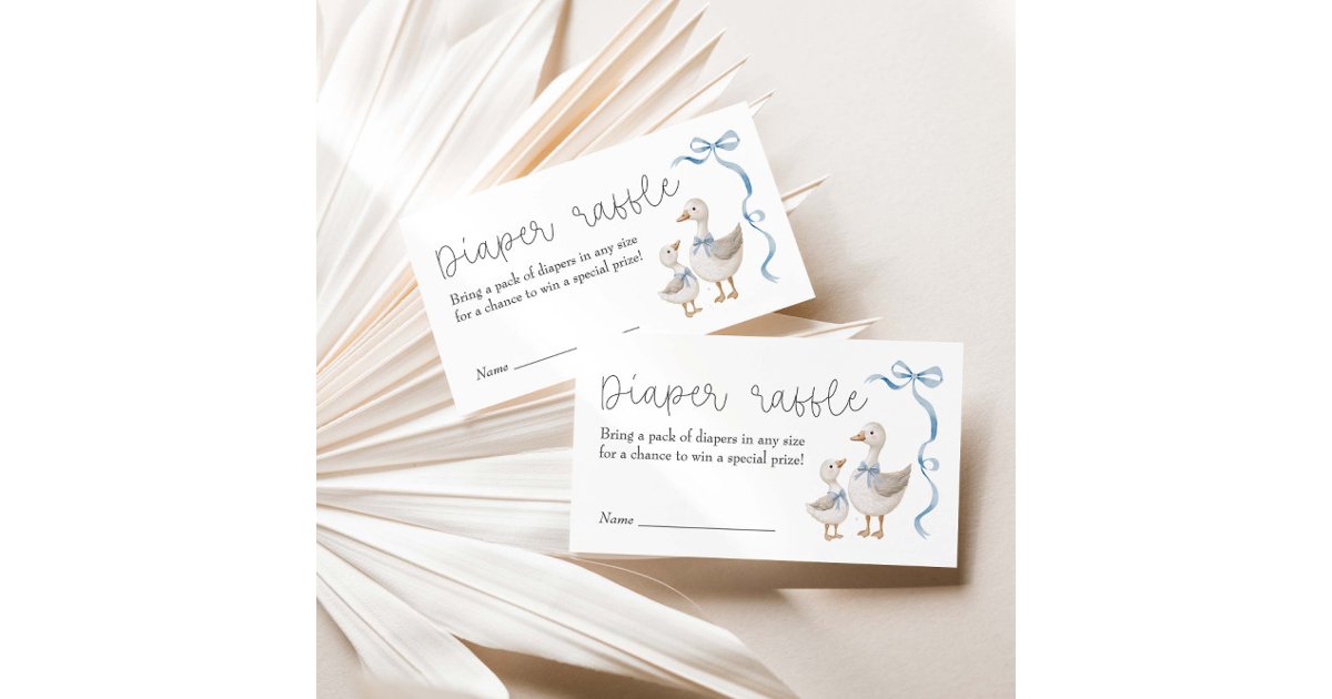 Silly Goose Baby Shower Diaper Raffle Enclosure Card | Zazzle