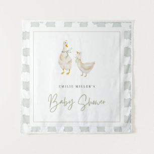 Silly Goose Baby Shower Gender Neutral Gingham Tapestry