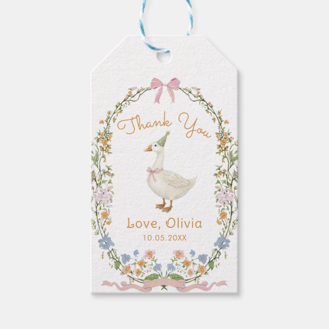 Silly Goose Baby Shower Gift Tags (Front)