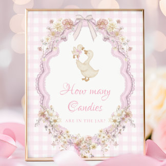 Silly Goose Baby Shower Guess How Many Candies Poster
