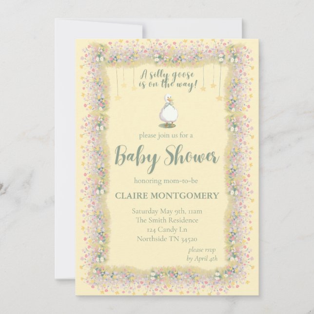 Silly Goose Baby Shower Invitation  (Front)