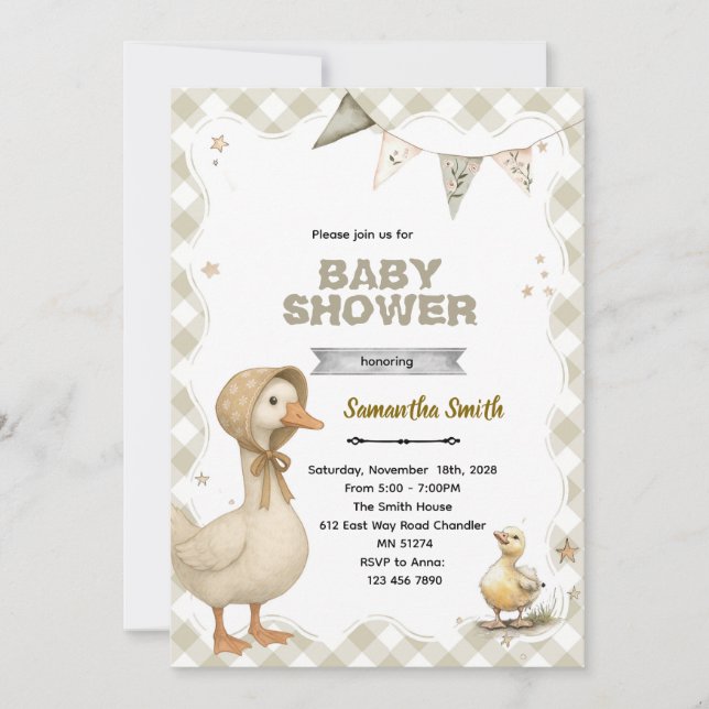Silly Goose Baby Shower Invitation (Front)