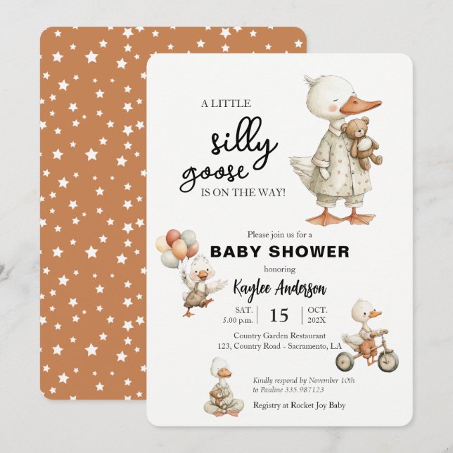 Silly Goose Baby shower Invitation (Front/Back)