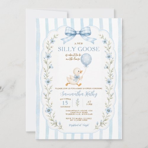 Silly Goose Baby Shower Invitation Boy